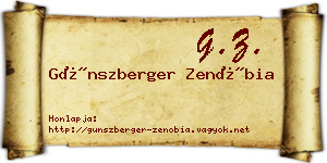 Günszberger Zenóbia névjegykártya